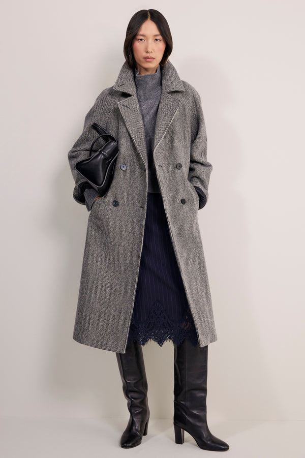 Isla Double Breasted Coat - Check