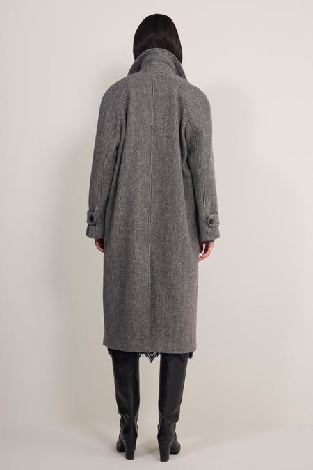 Isla Double Breasted Coat - Check