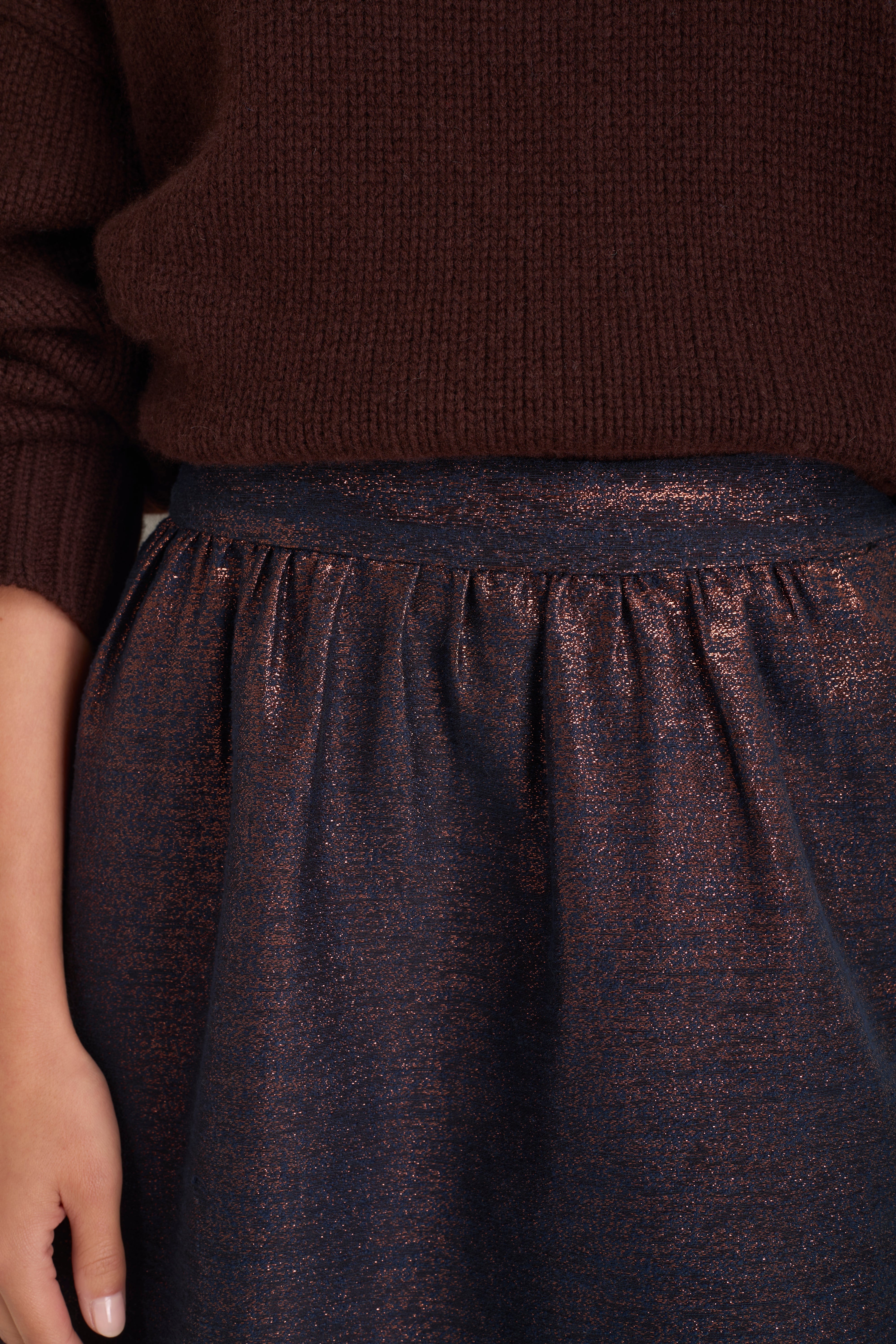Coral Metallic Skirt - Midnight/Copper