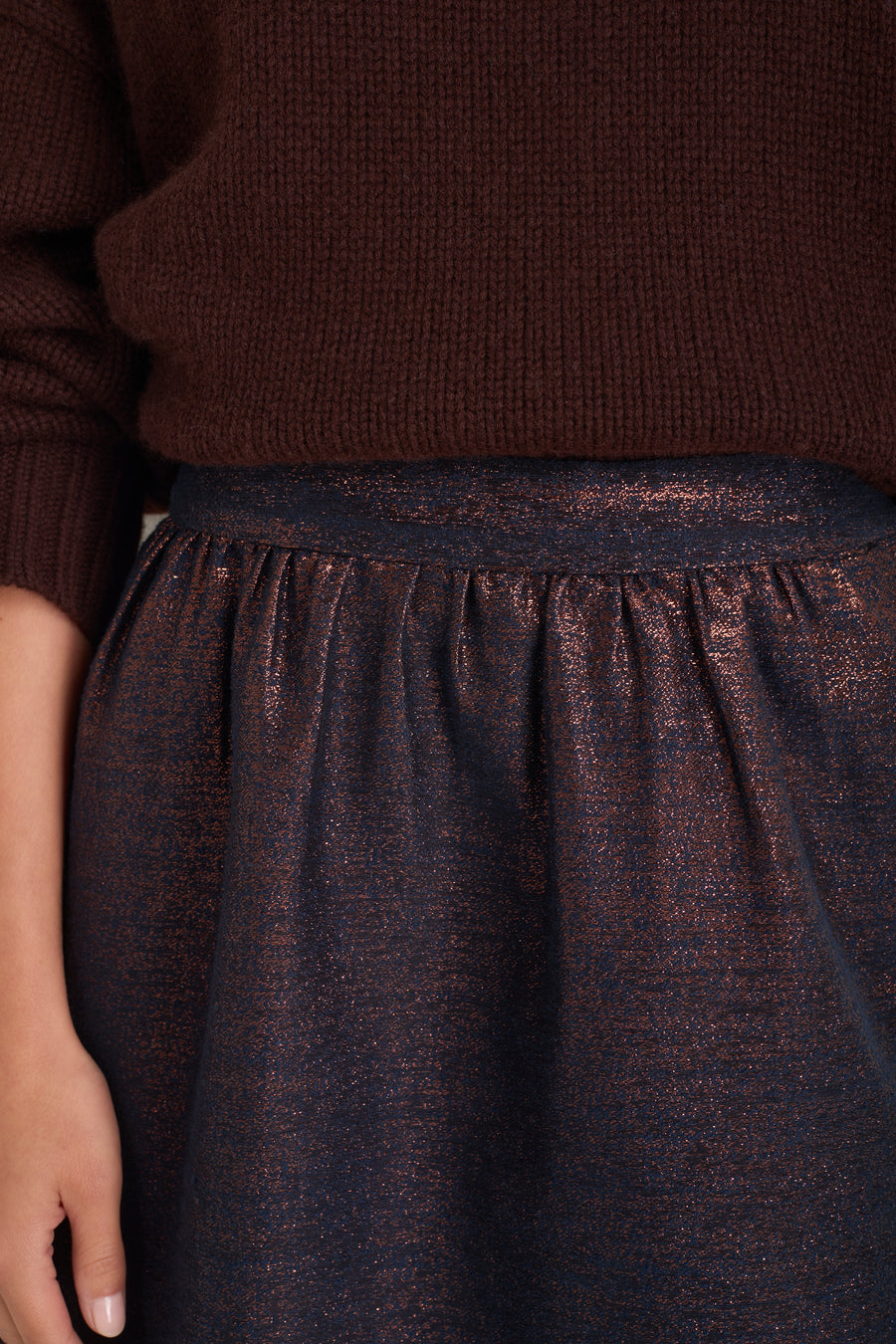 Coral Metallic Skirt - Midnight/Copper