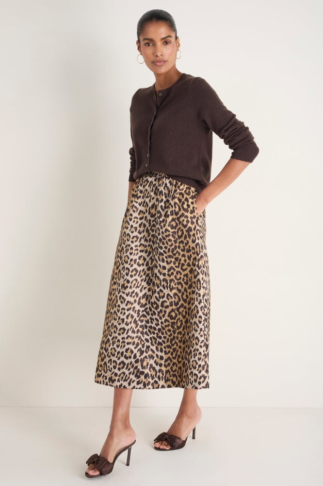 Coral Skirt - Leopard Jacquard