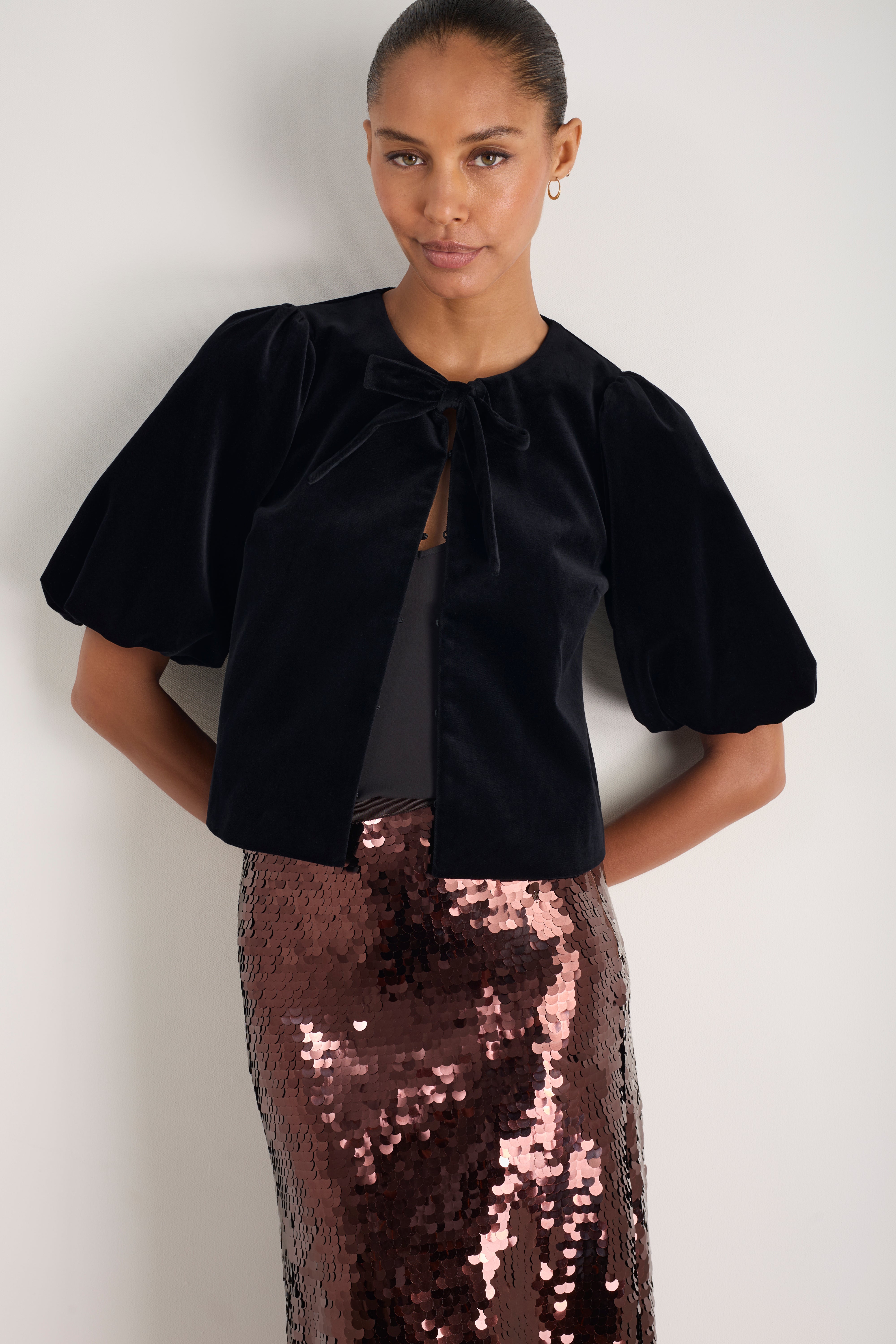 Coral Top - Black Velvet