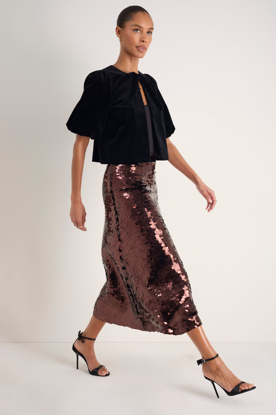 Coral Top - Black Velvet