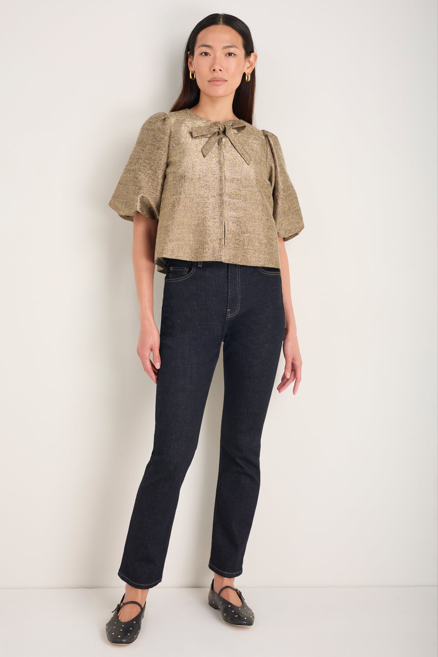 Coral Top - Gold Sparkle