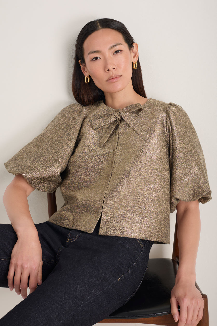 Coral Top - Gold Sparkle