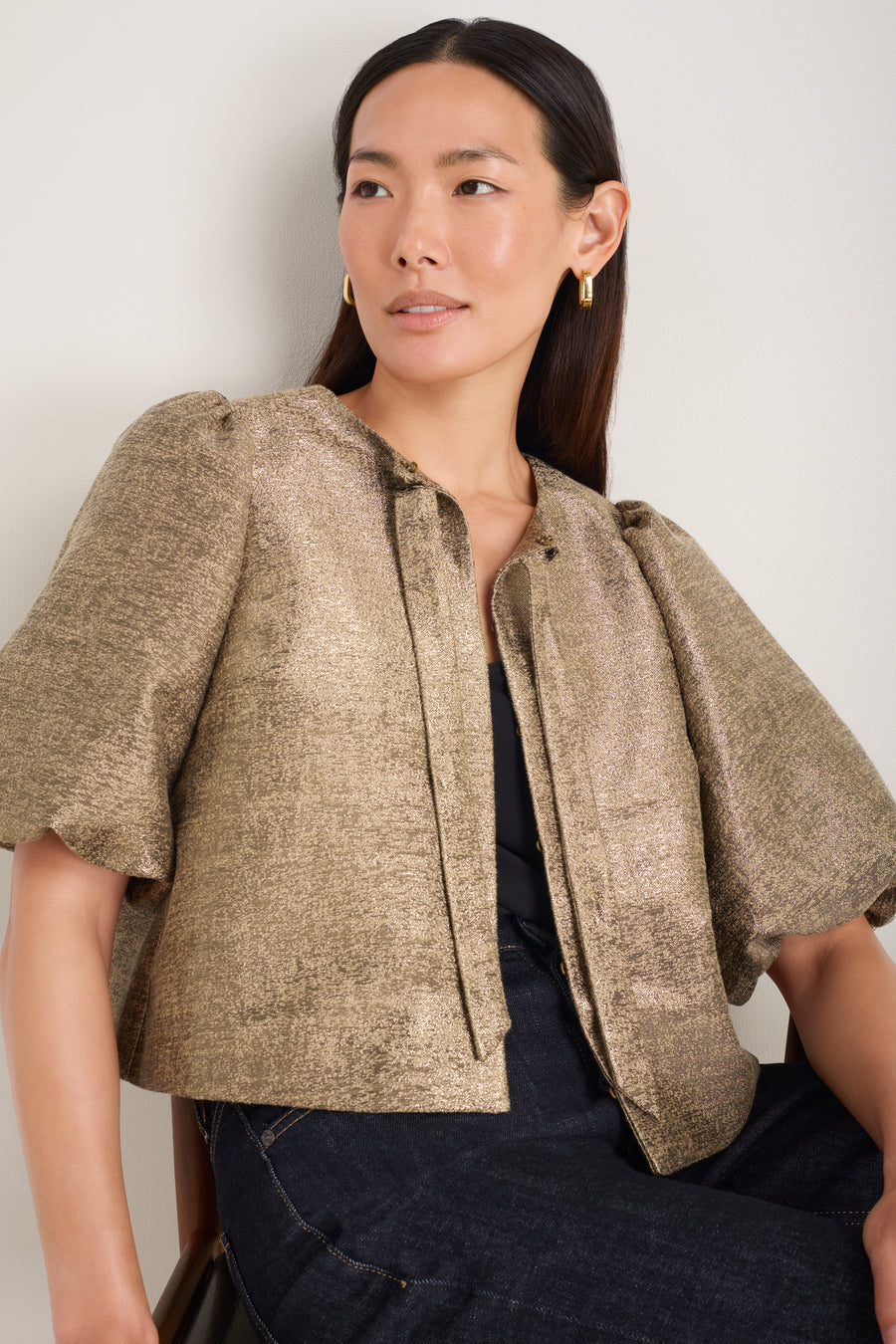 Coral Top - Gold Sparkle