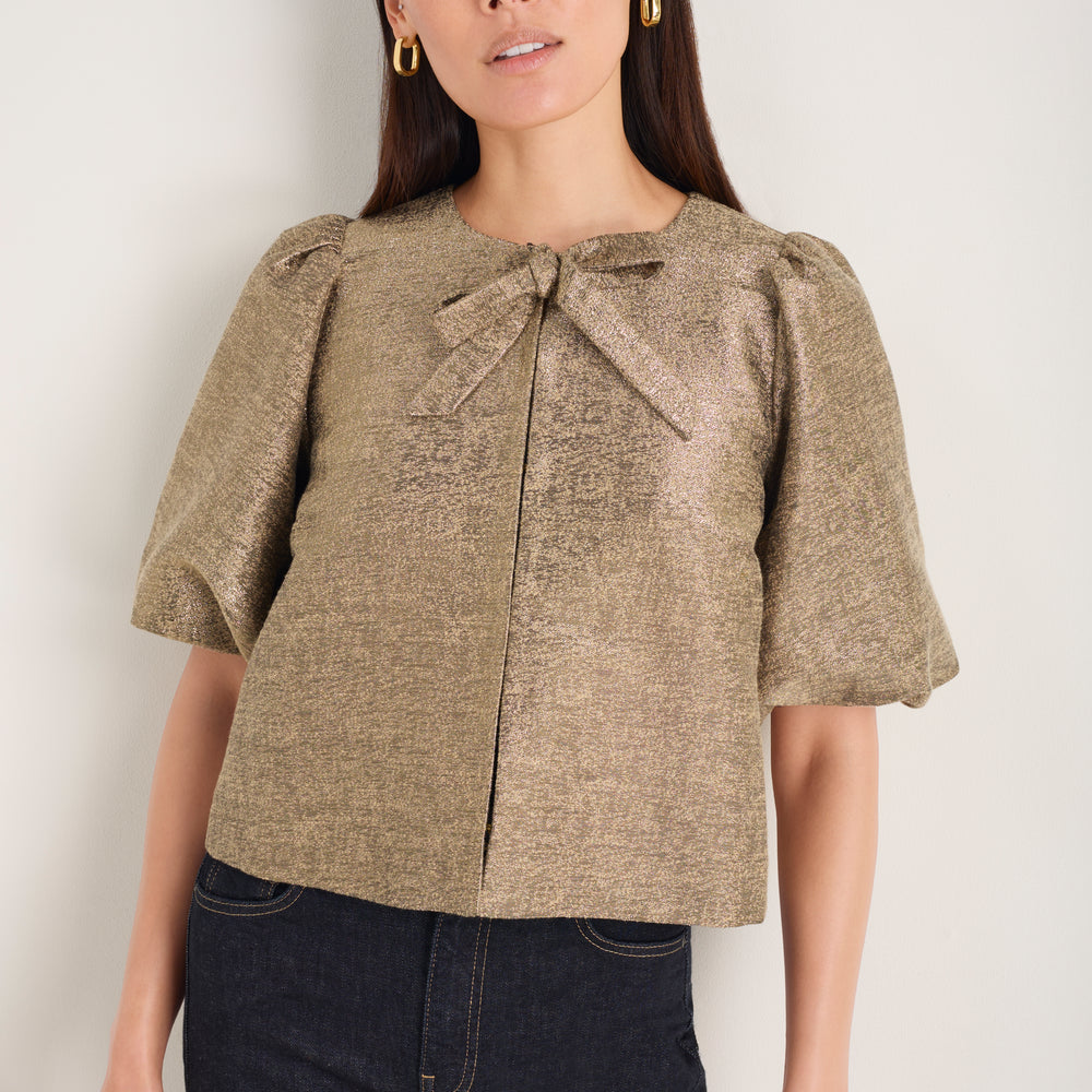 Coral Top - Gold Sparkle