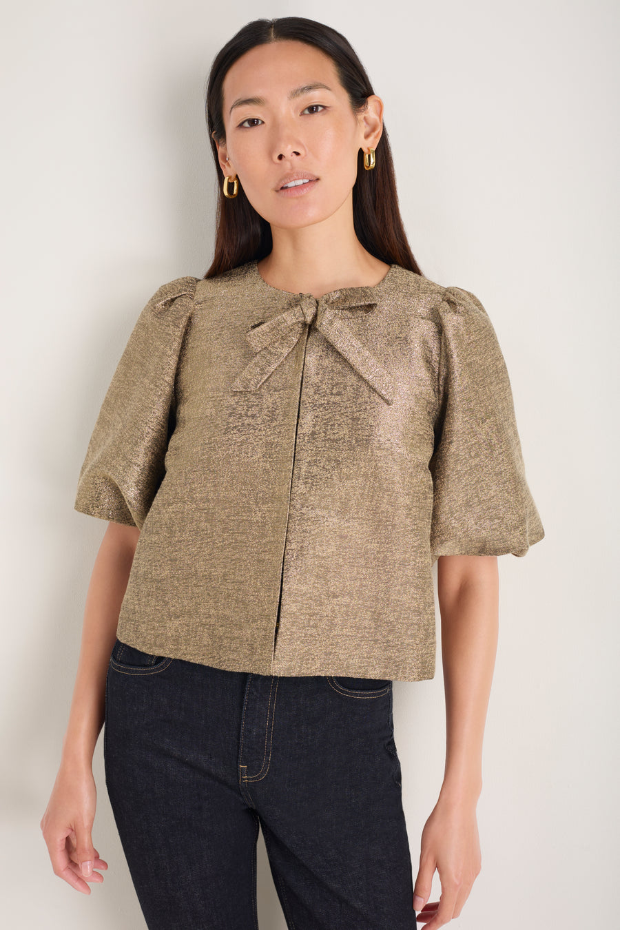 Coral Top - Gold Sparkle