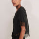 Cosette Lace Trim Blouse - Black