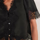Cosette Lace Trim Blouse - Black