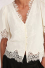 Cosette Lace Trim Blouse - Ivory