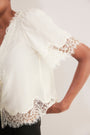 Cosette Lace Trim Blouse - Ivory