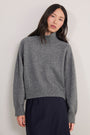 Luna Curved Hem Jumper - Grey Melange