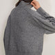 Luna Curved Hem Jumper - Grey Melange