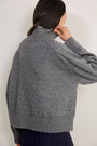 Luna Curved Hem Jumper - Grey Melange
