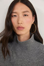 Luna Curved Hem Jumper - Grey Melange