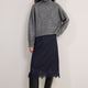 Luna Curved Hem Jumper - Grey Melange