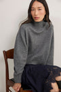 Luna Curved Hem Jumper - Grey Melange
