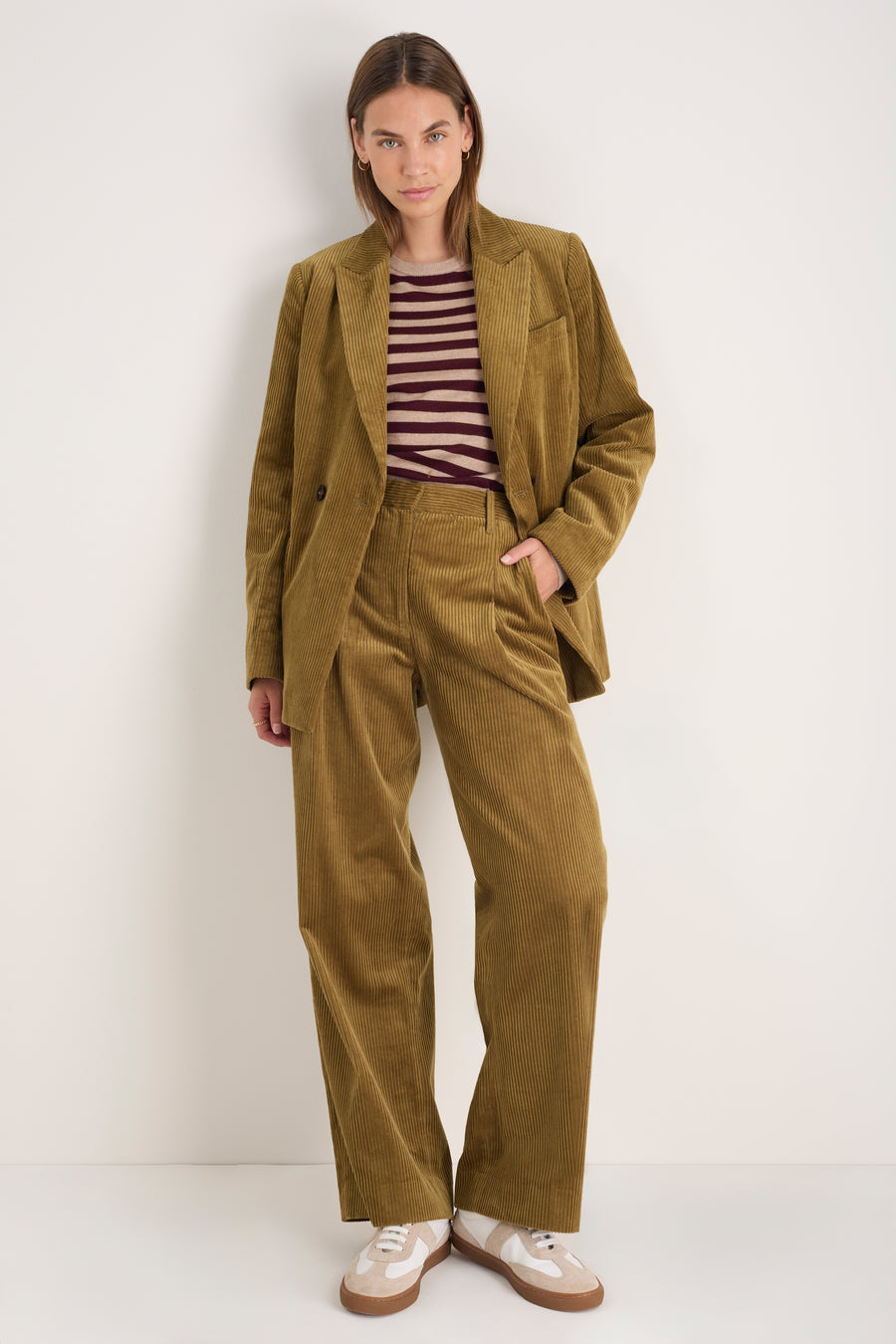 DB X Wyse Cord Blazer - Dark Chartreuse