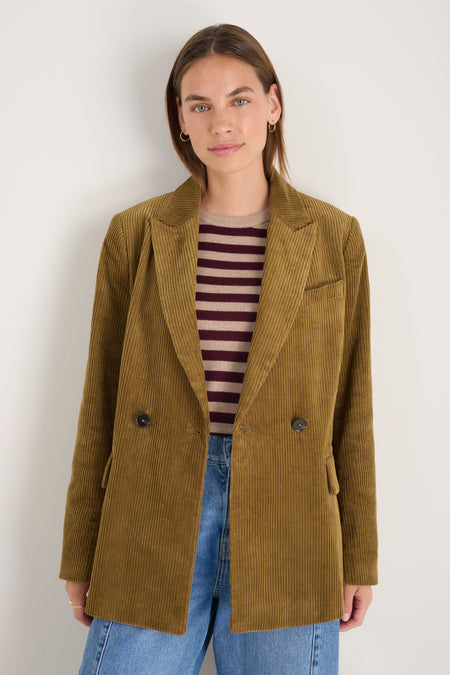 DB X Wyse Cord Blazer - Dark Chartreuse
