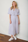 DB X Wyse Linen Skirt - Ivory/Blue Stripe