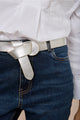 Wrap Leather Metallic Reversible Belt - Gold/Silver