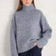 DB x WYSE Chunky Funnel Neck Jumper - Blue Mouline