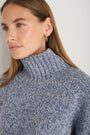 DB x WYSE Chunky Funnel Neck Jumper - Blue Mouline