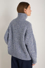 DB x WYSE Chunky Funnel Neck Jumper - Blue Mouline