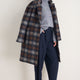 DB x Wyse Cocoon Coat - Brown/Blue Check