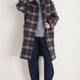 DB x Wyse Cocoon Coat - Brown/Blue Check