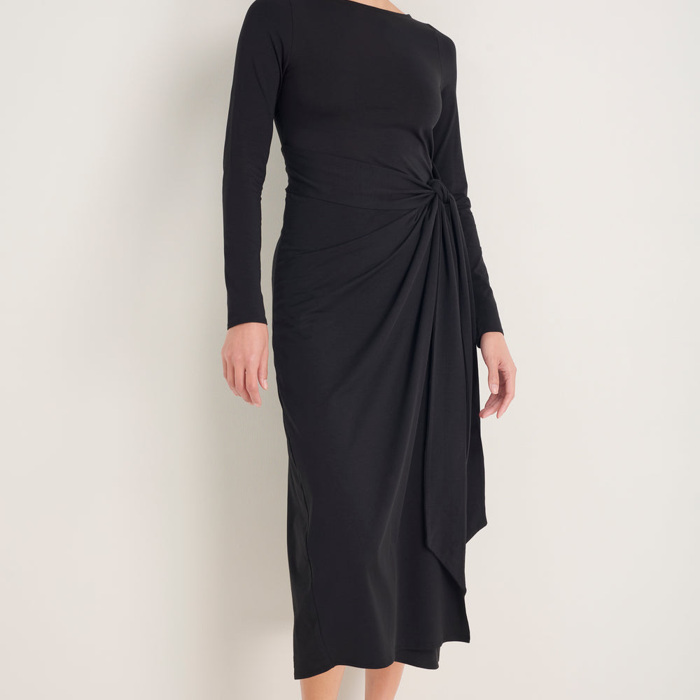 DB x WYSE Wrap Dress - Black