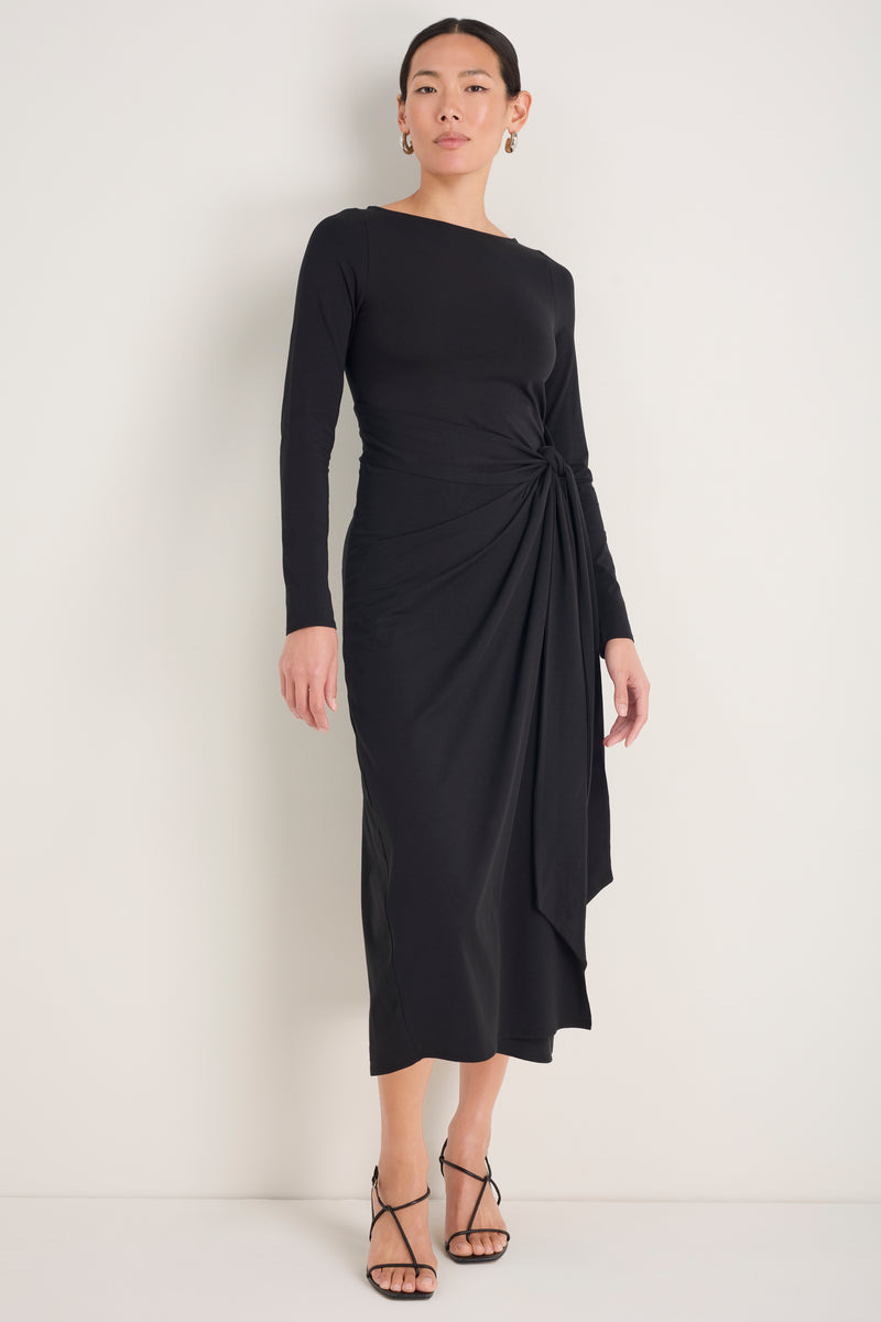 DB x WYSE Wrap Dress - Black