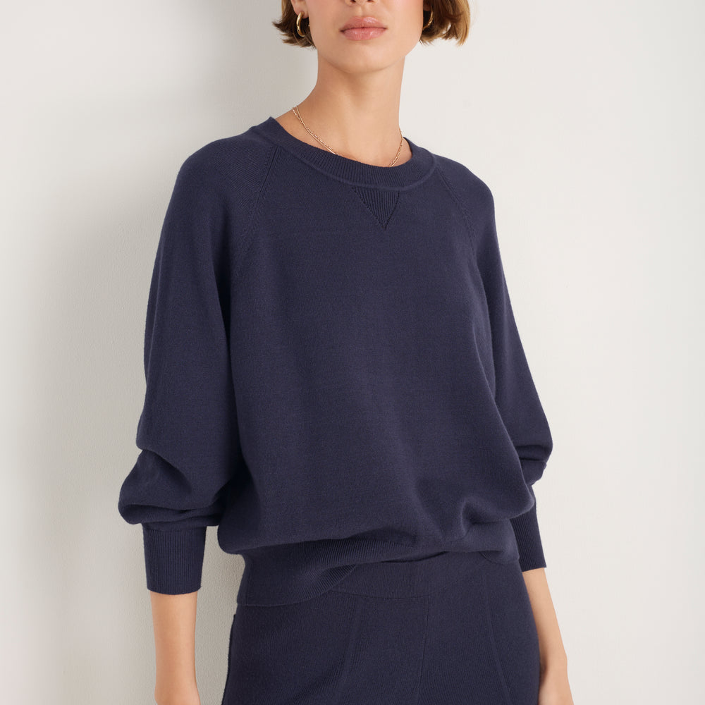 Daphne Knitted Travel Sweat - Midnight