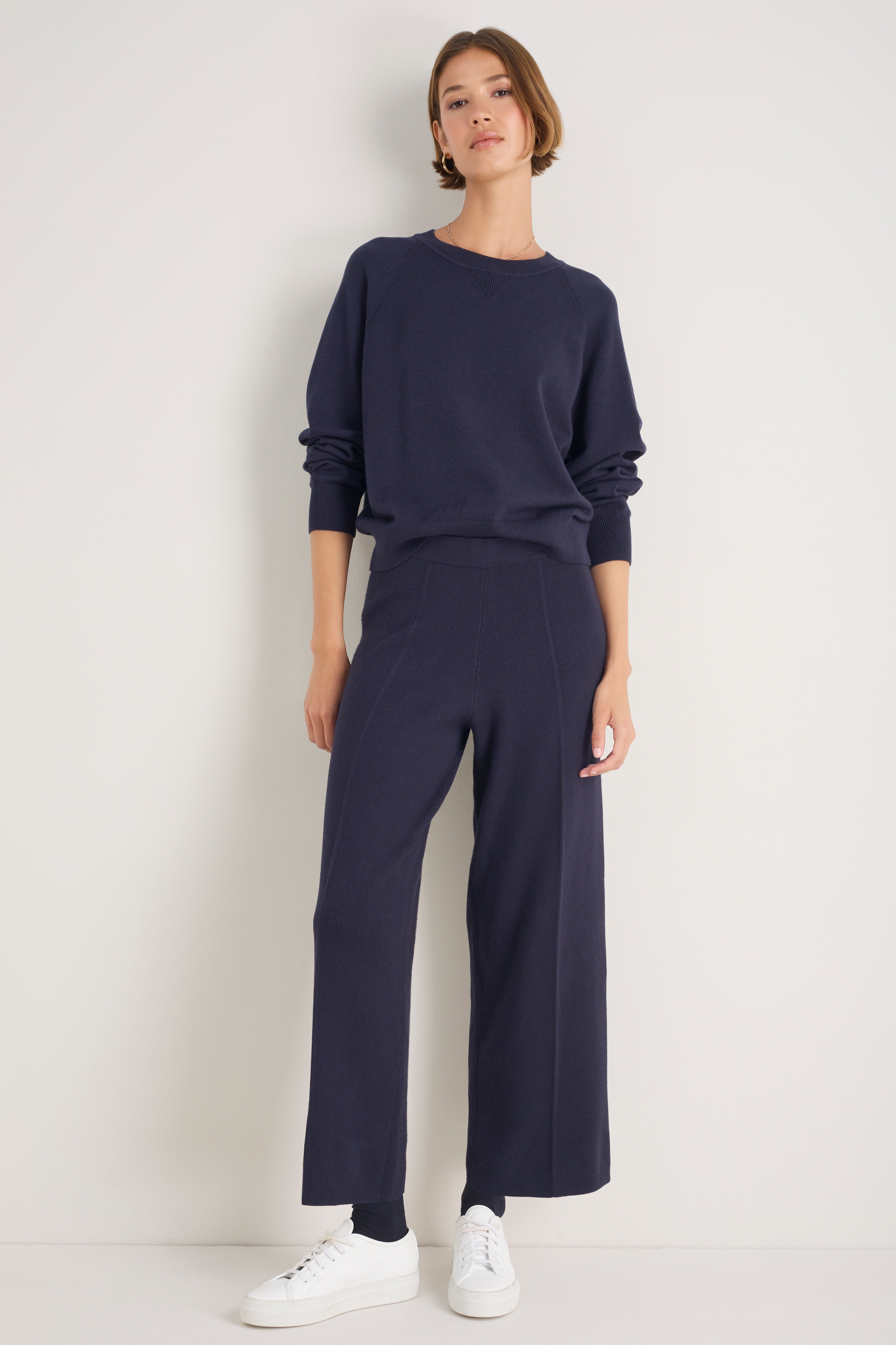 Daphne Knitted Travel Sweat - Midnight