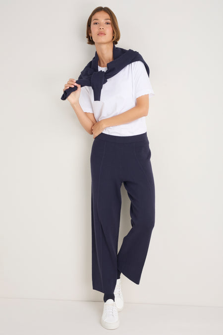 Daphne Knitted Travel Trouser - Midnight