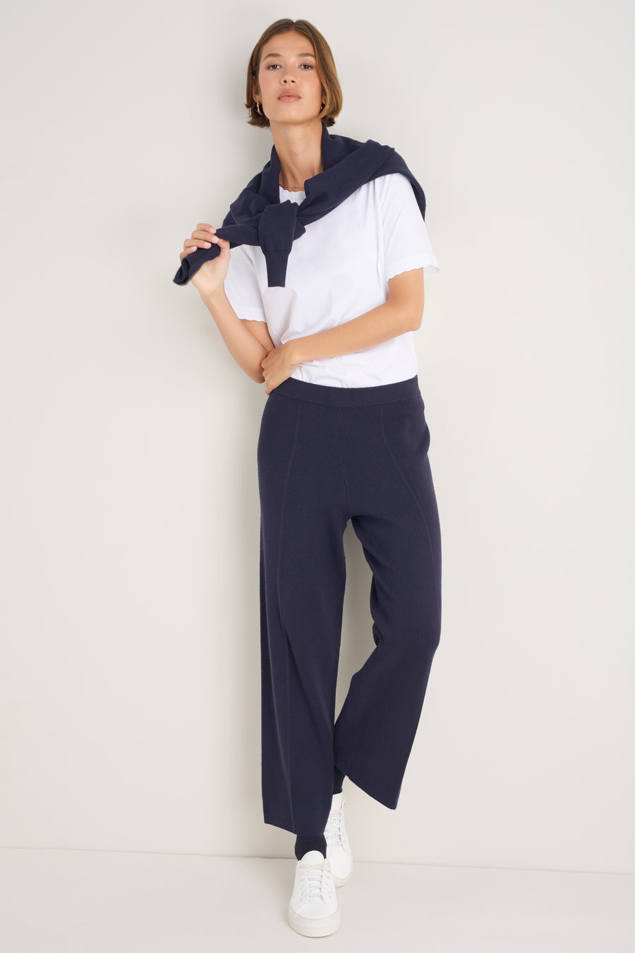 Daphne Knitted Travel Trouser - Midnight