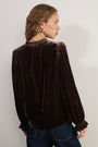 Daphne Silk Velvet Blouse - Chocolate
