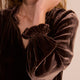 Daphne Silk Velvet Blouse - Chocolate