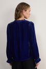 Daphne Silk Velvet Blouse - Maritime Blue