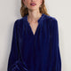 Daphne Silk Velvet Blouse - Maritime Blue