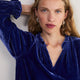 Daphne Silk Velvet Blouse - Maritime Blue