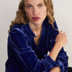 Daphne Silk Velvet Blouse - Maritime Blue