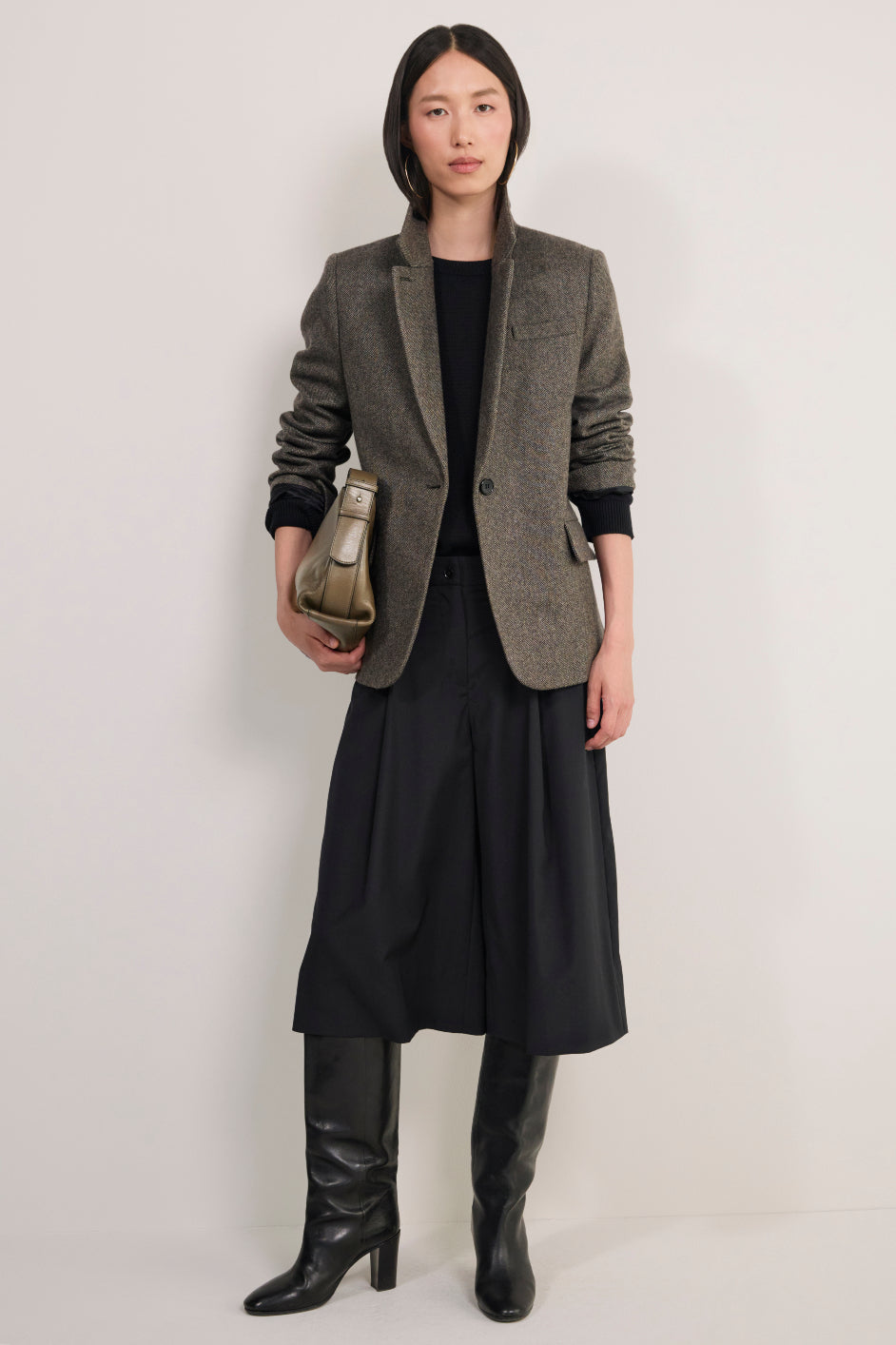Darcy Blazer - Chocolate Herringbone