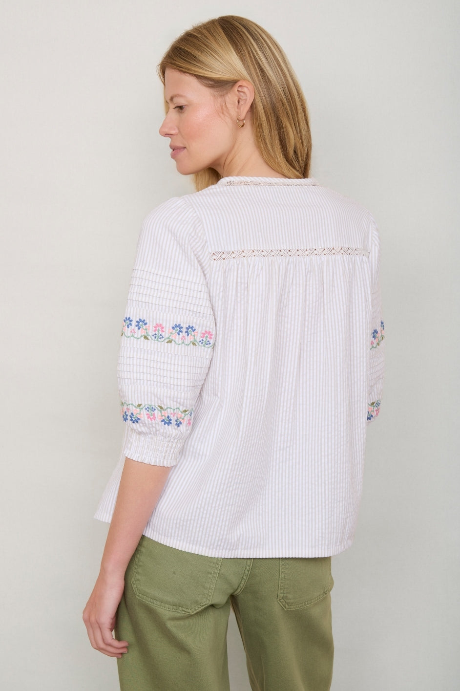 Stripes 10 Blouse- Bamboo Green