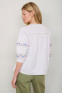 Deandra Embroidered Blouse - Green Stripe