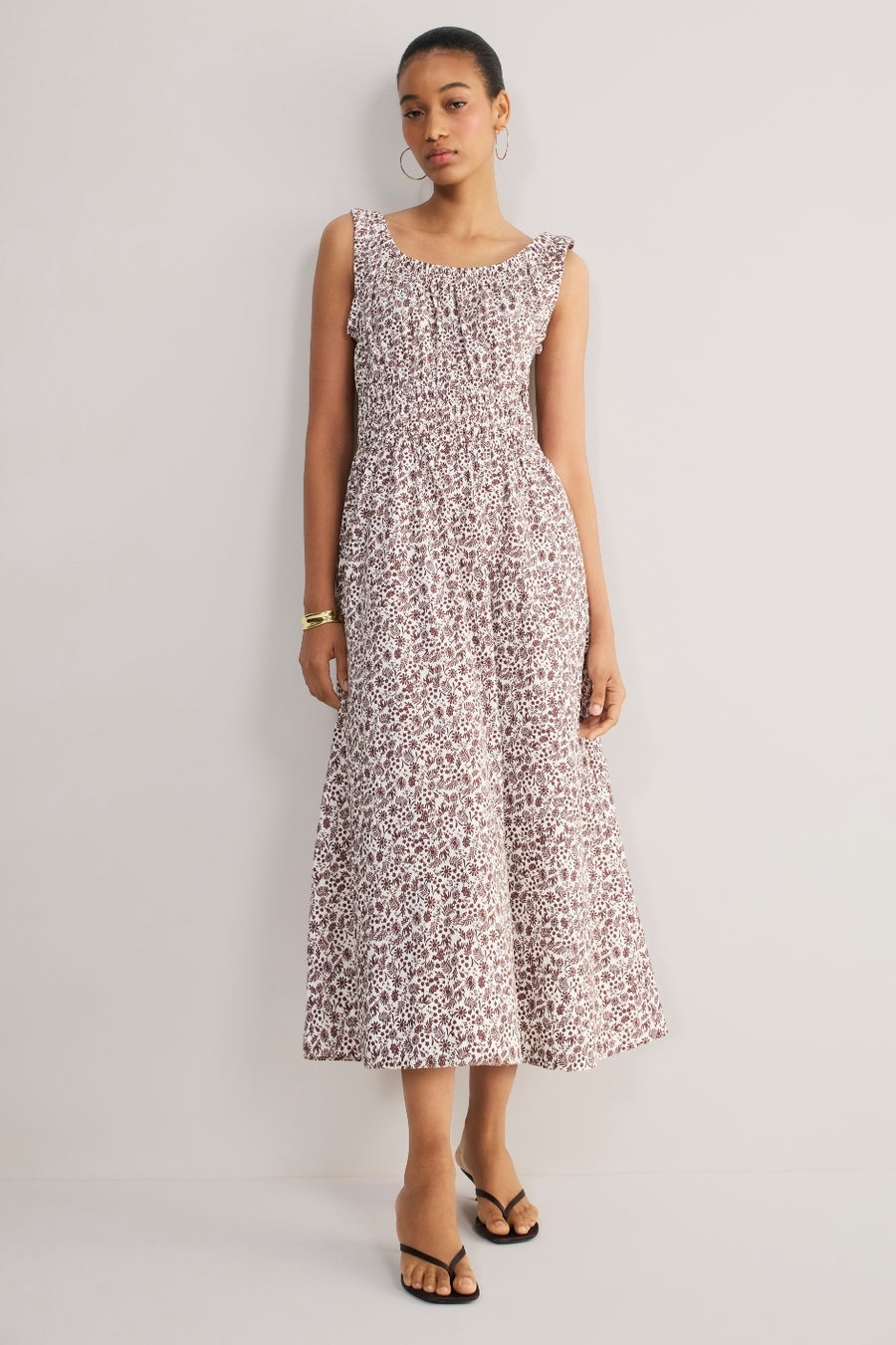 delilah dress in cotton poplin Cara Cara Delilah Tiered Printed Cotton-Poplin Maxi Dress In Blue - 50% Off