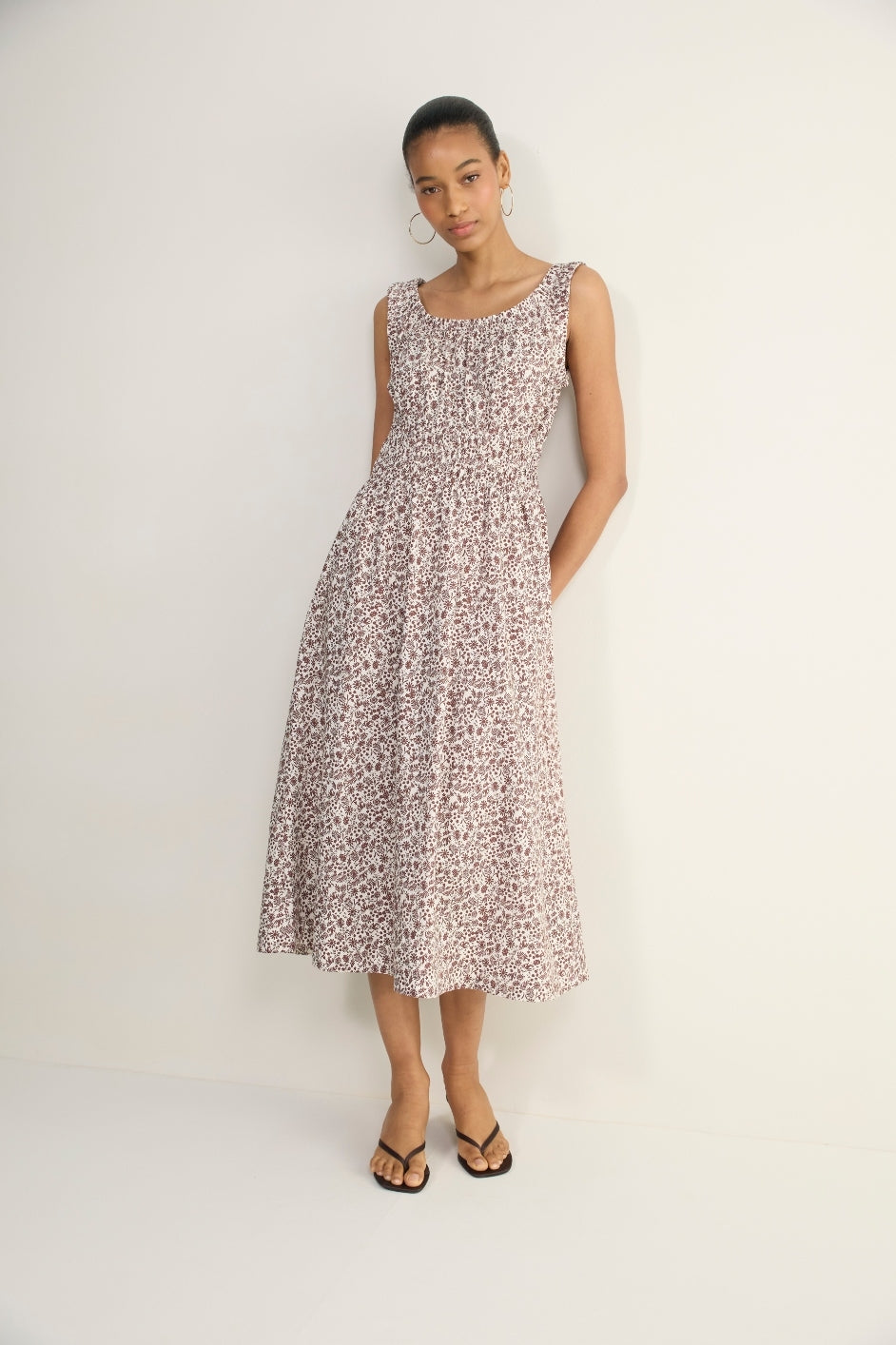 Delilah Dress - Chocolate Daisy Floral