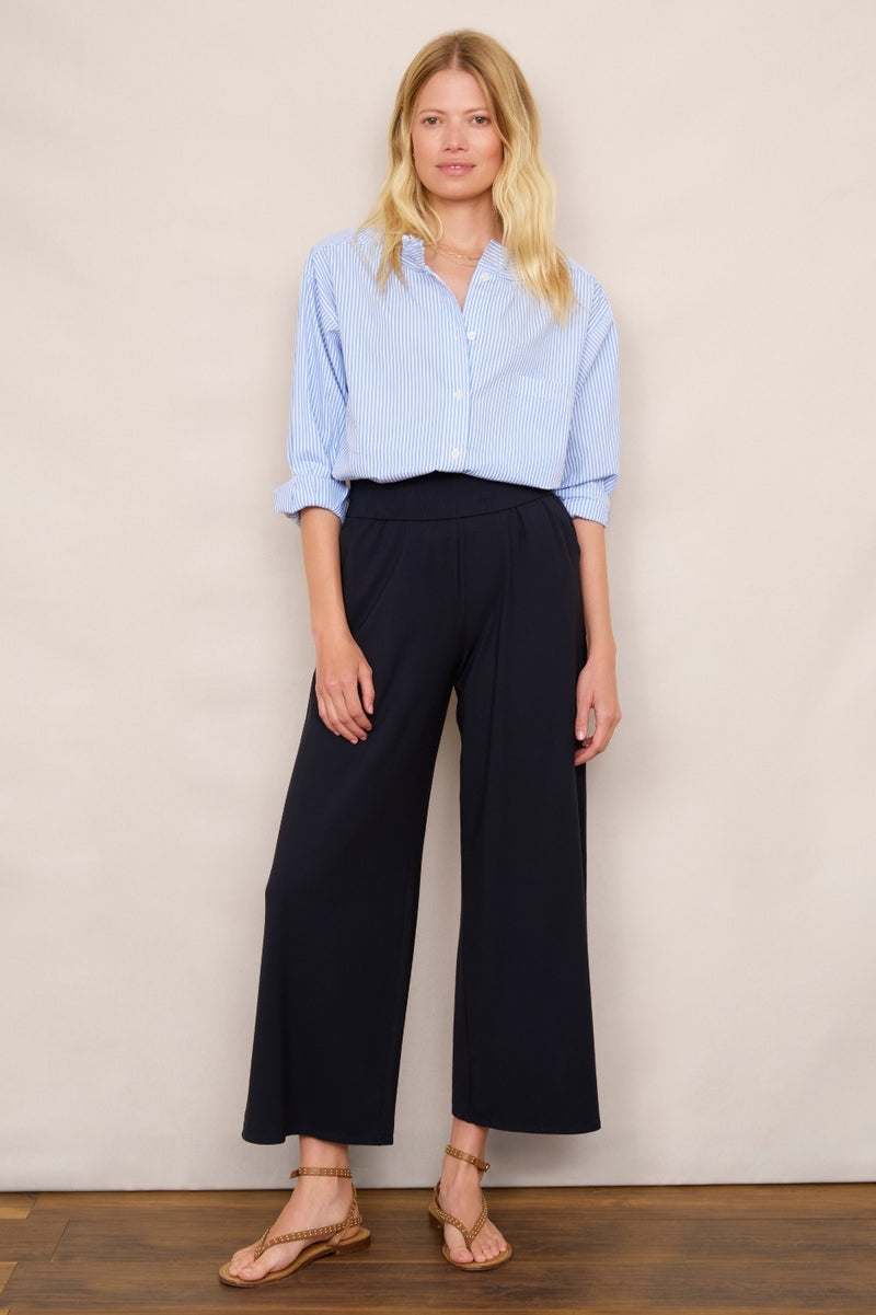 Delphine Cropped Pull On Trouser - Midnight
