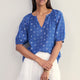 Edie Blouse - Soft Cobalt Shibori